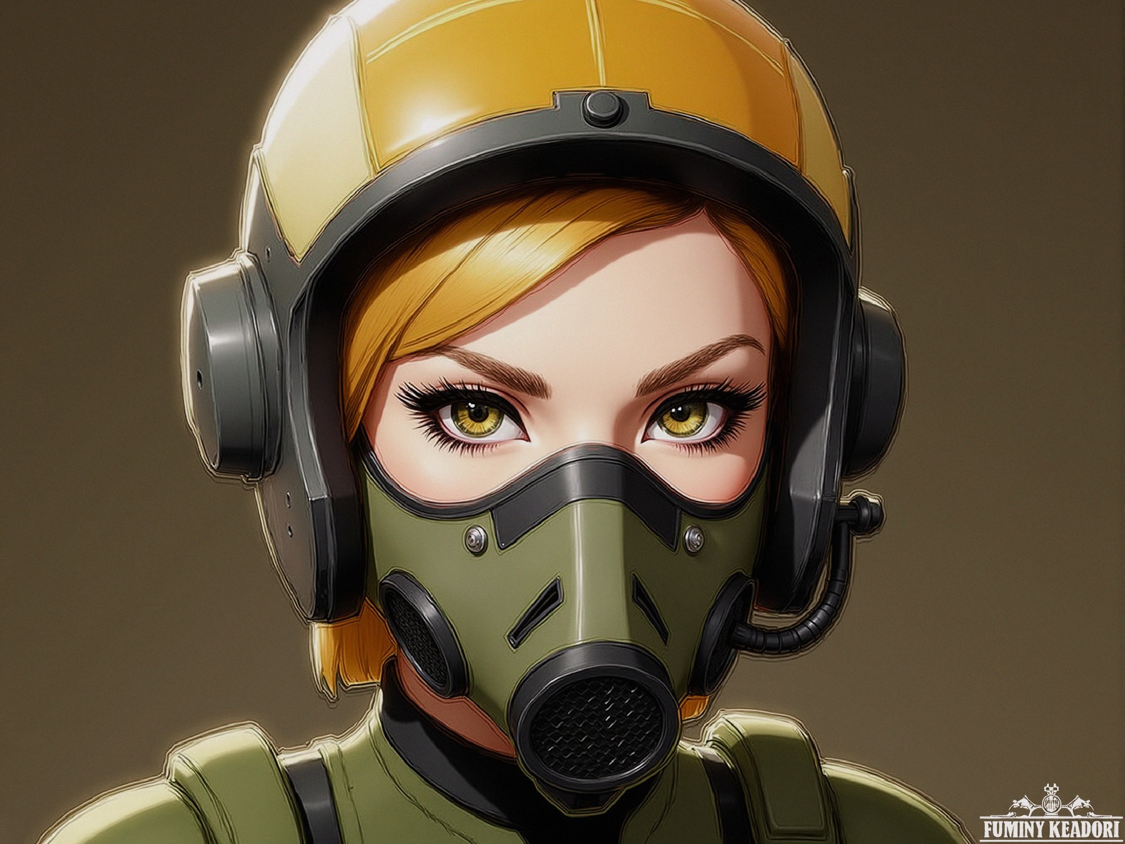 Female Character with Green Eyes and Tactical Gear