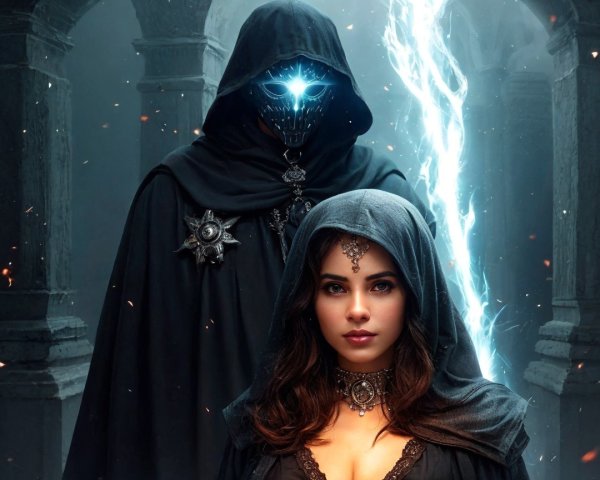 Fantasy Digital Painting of Hooded Figures