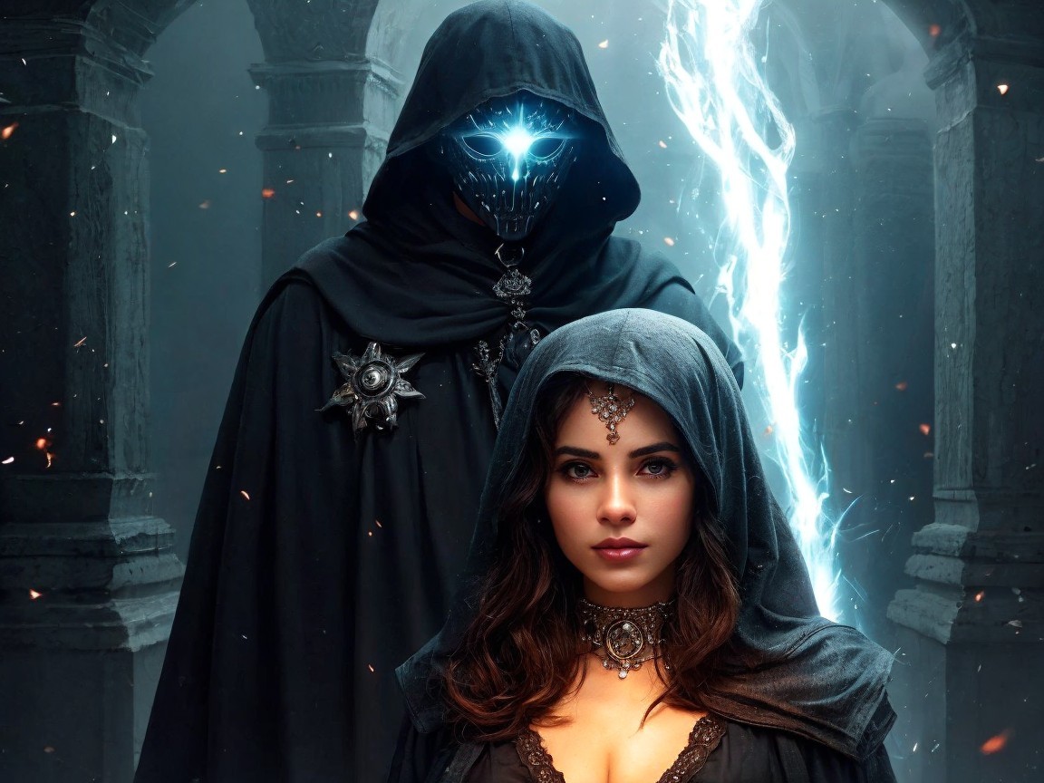 Fantasy Digital Painting of Hooded Figures