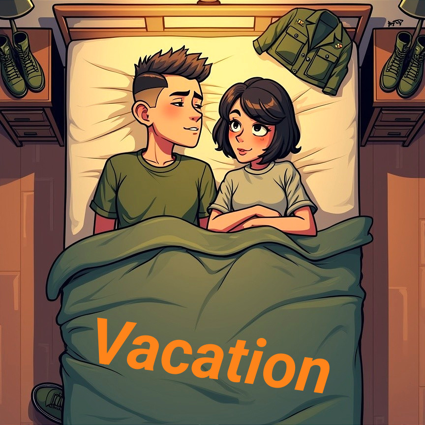 Cozy Bedroom Scene with Young Couple Relaxing