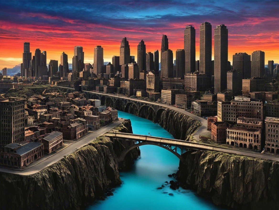 Urban Landscape with Skyscrapers and Historic Buildings