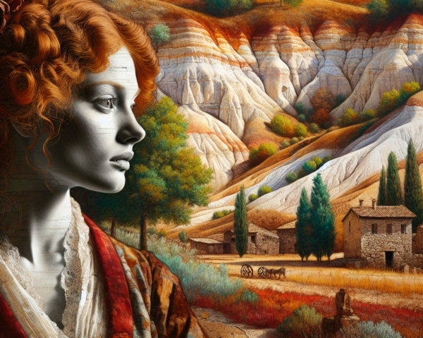 Portrait of a Young Woman in Autumn Landscape