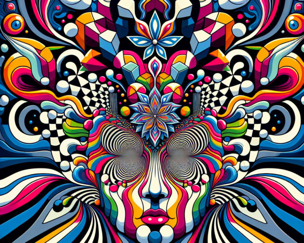 Vibrant Abstract Illustration with Geometric Shapes