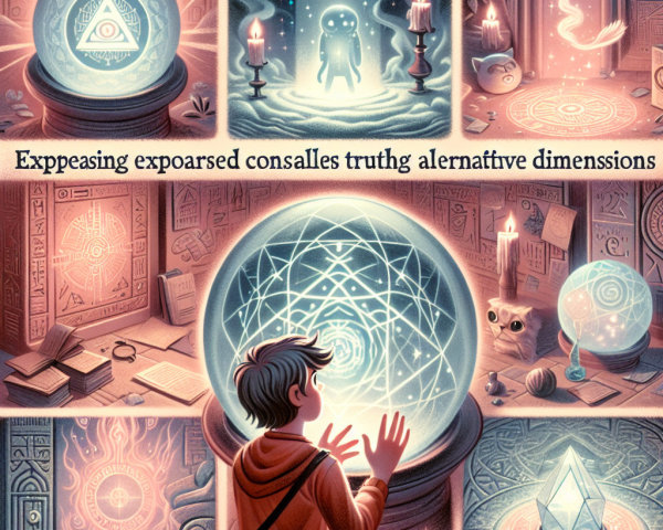 Whimsical Scene with Mystical Elements and Portals