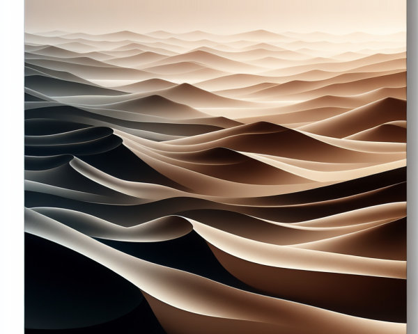 Abstract Landscape of Soft Desert Dunes in Warm Tones