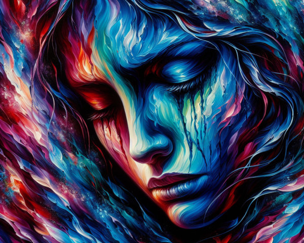 Ethereal Portrait of a Woman in Vibrant Colors