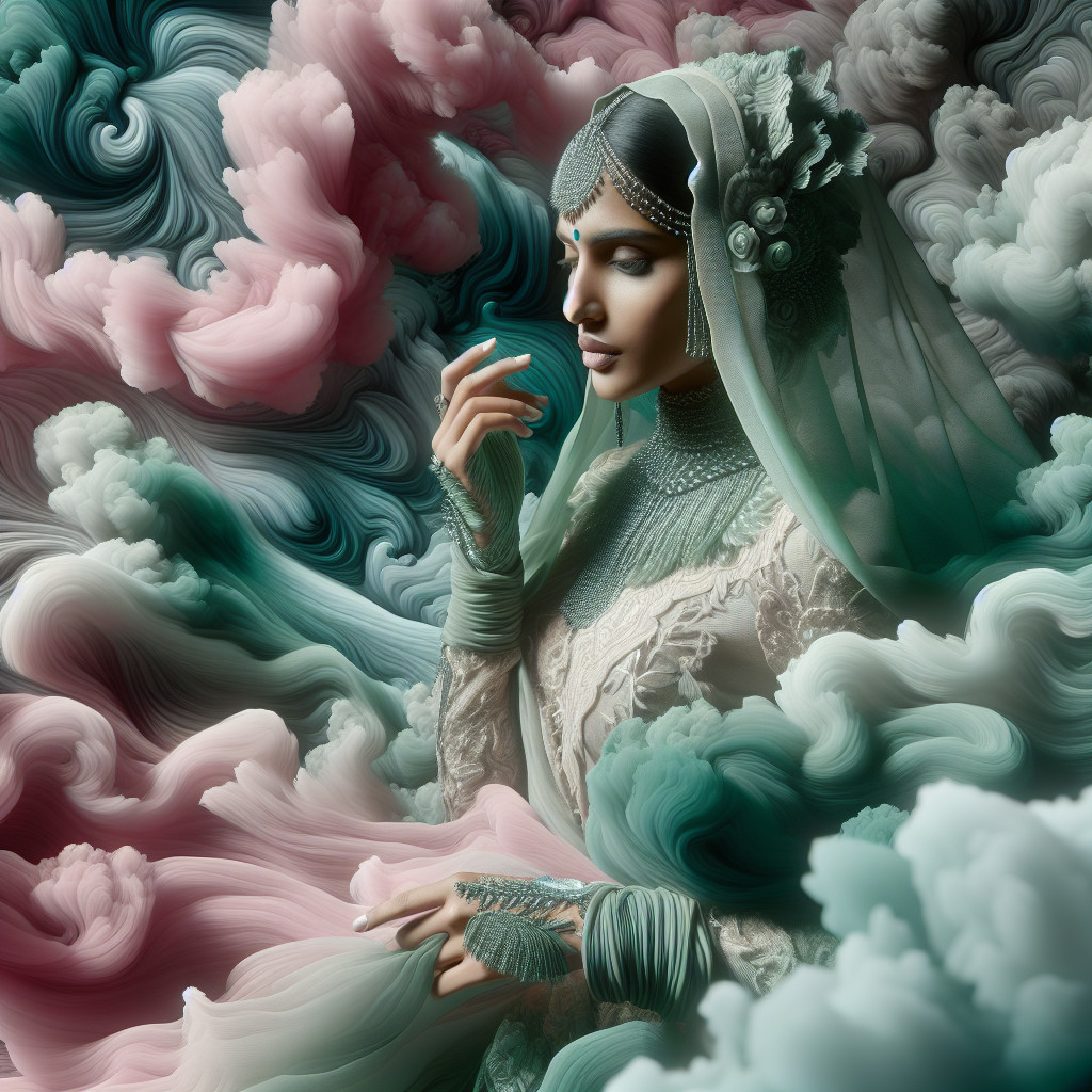 Traditional Attire and Jewelry in Ethereal Setting