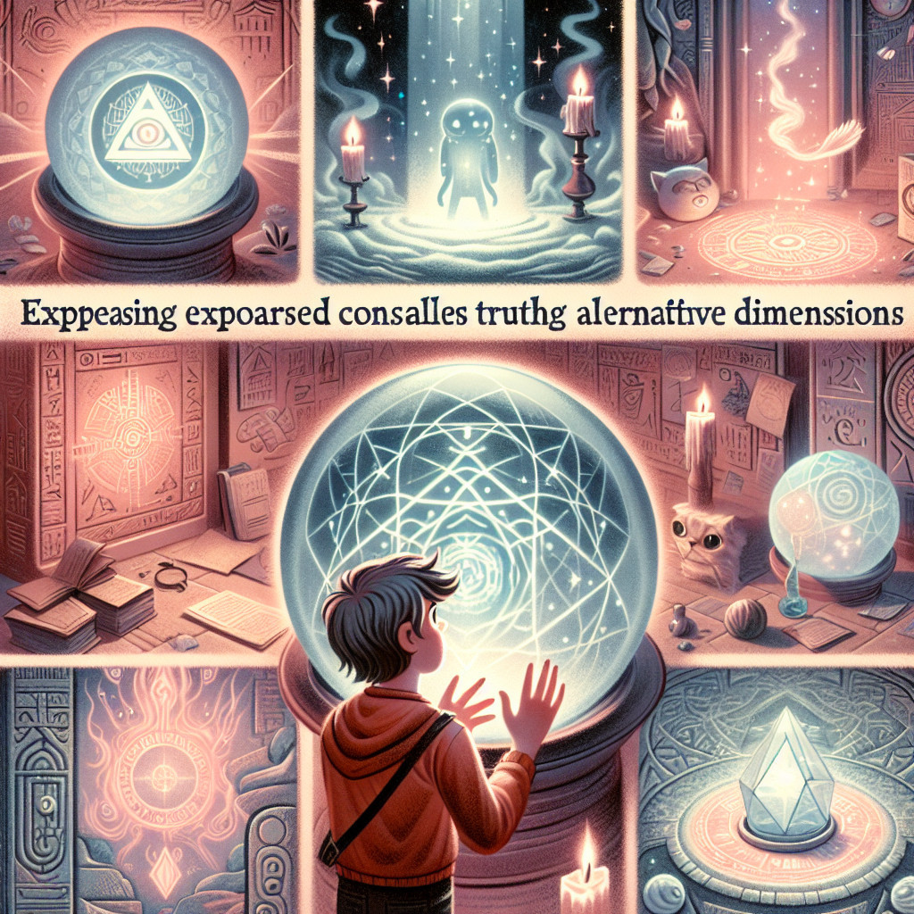 Whimsical Scene with Mystical Elements and Portals