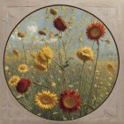 Vibrant Still Life with Fruits and Sunflowers