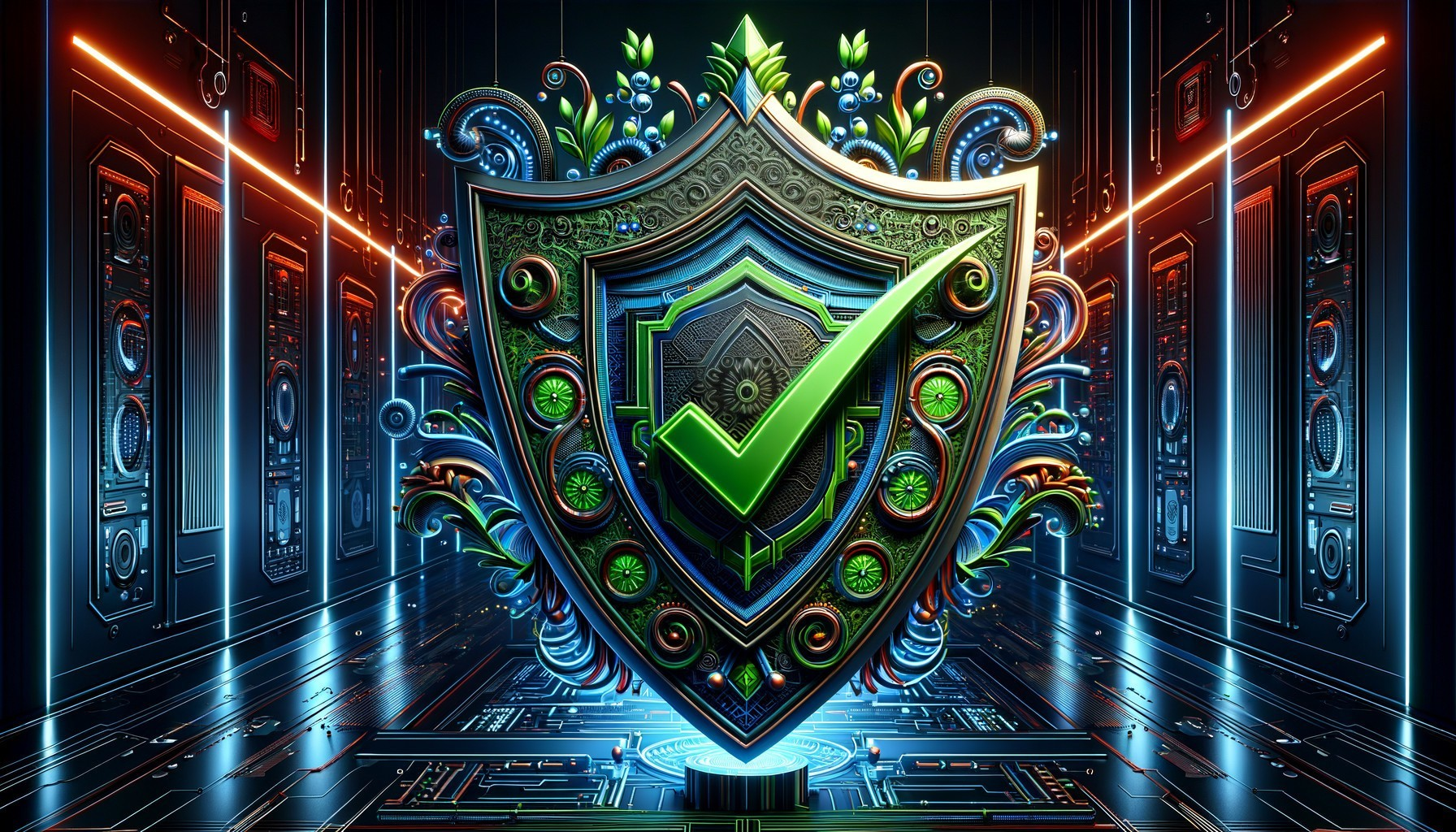 Intricately Designed Shield with Futuristic Elements