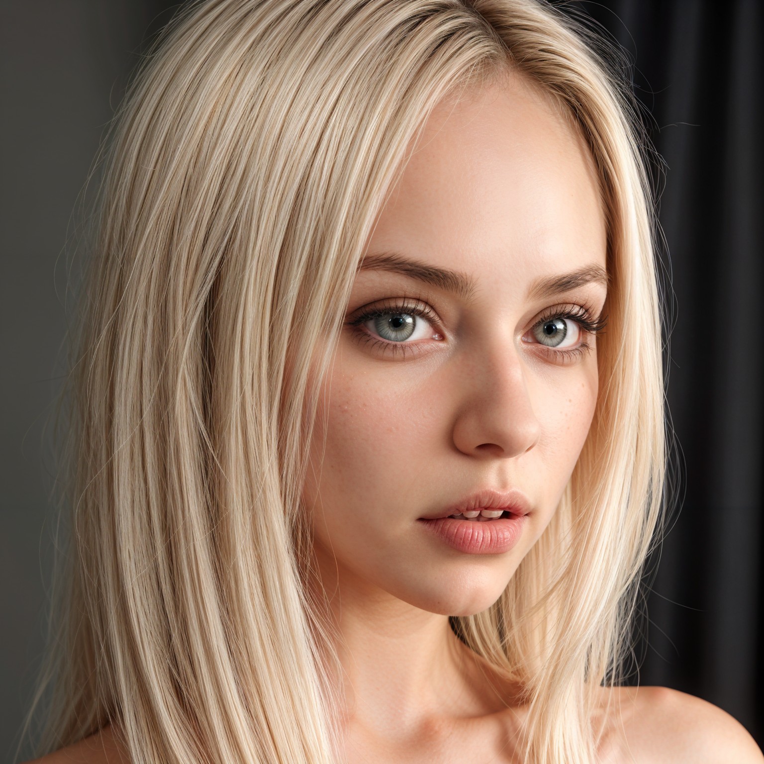 Close-Up Portrait of a Young Woman with Blonde Hair