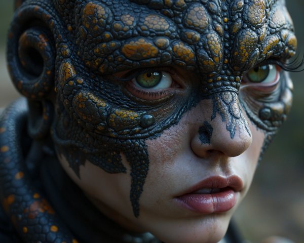 Octopus-like Character with Textured Skin and Patterns