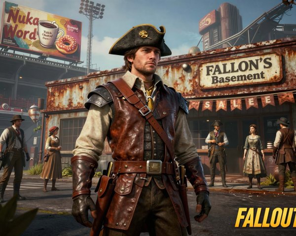 Detailed Description of a Tall Man in Historical Attire