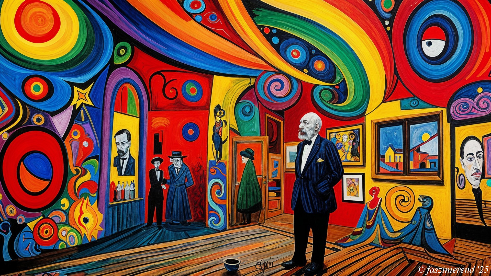 Vibrant Abstract Interior with Bold Shapes and Colors