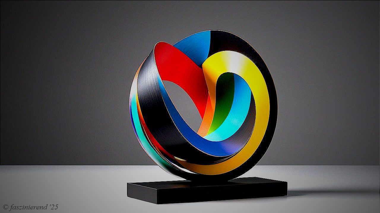 Vibrant Twisting Sculpture in Dynamic Colors