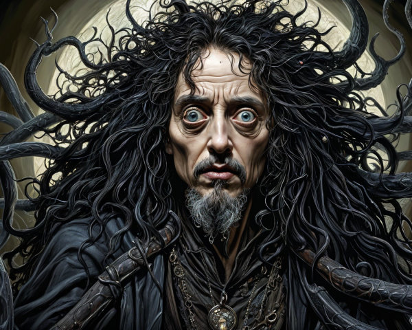 Fantastical portrait of a man with mystical features