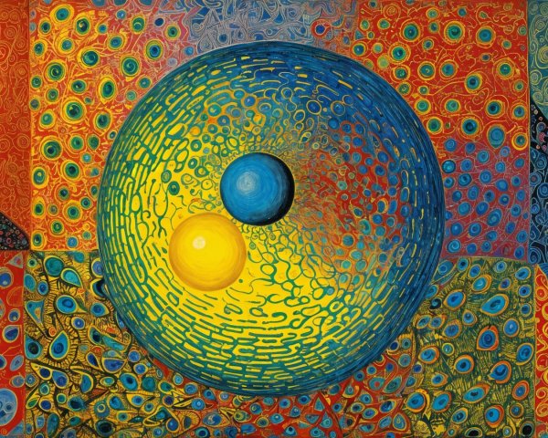 Abstract Composition with Vibrant Colors and Patterns