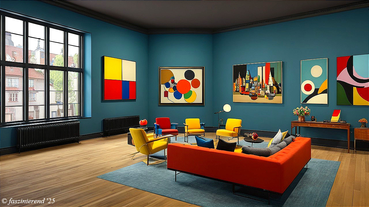 Modern Living Room with Vibrant Furniture and Decor