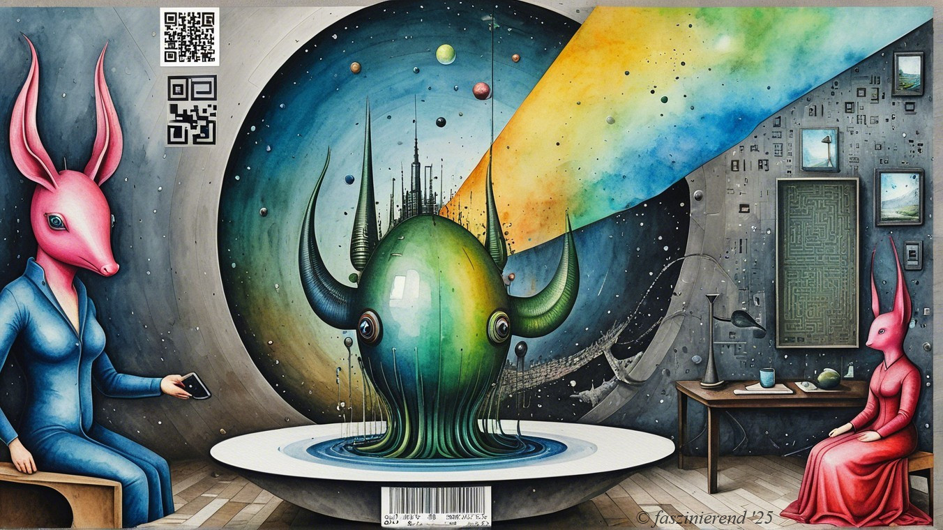 Surreal Artwork with Anthropomorphic Rabbits and Creatures