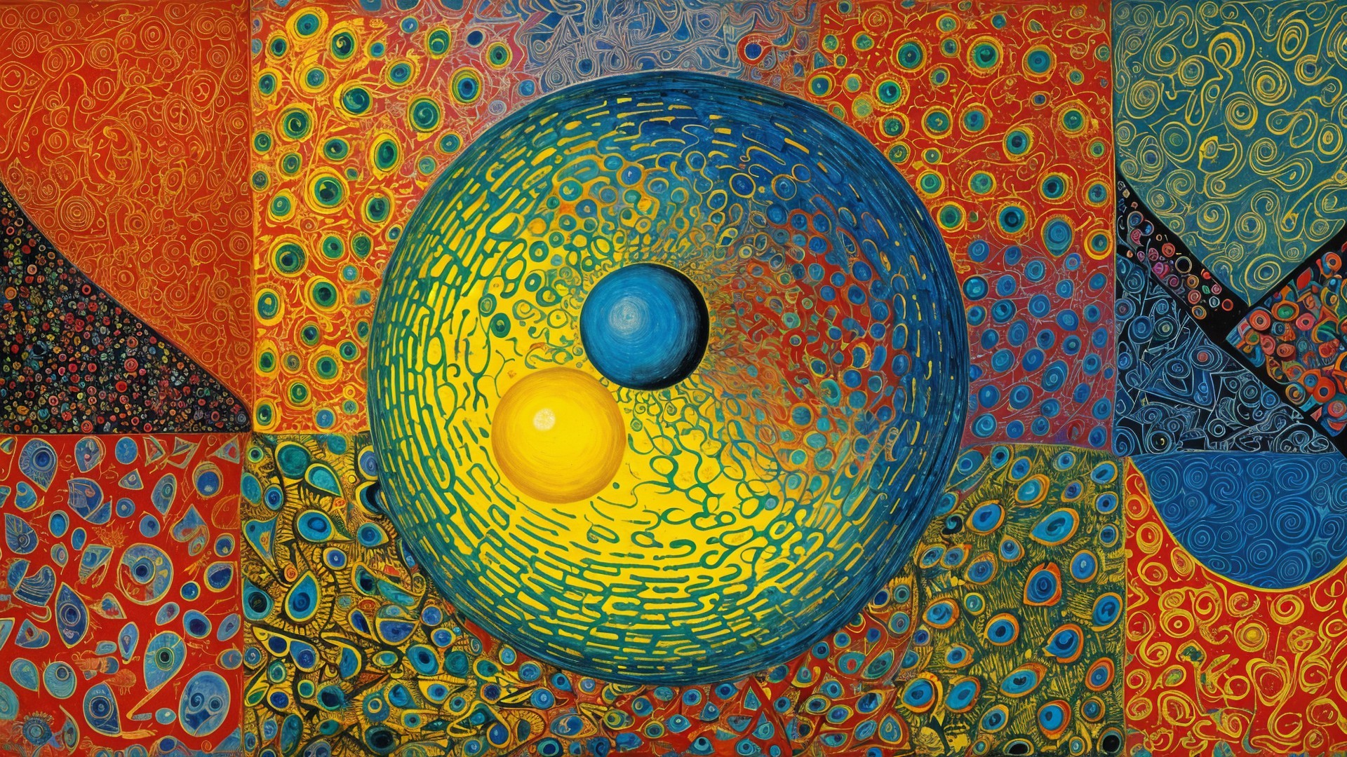 Abstract Composition with Vibrant Colors and Patterns