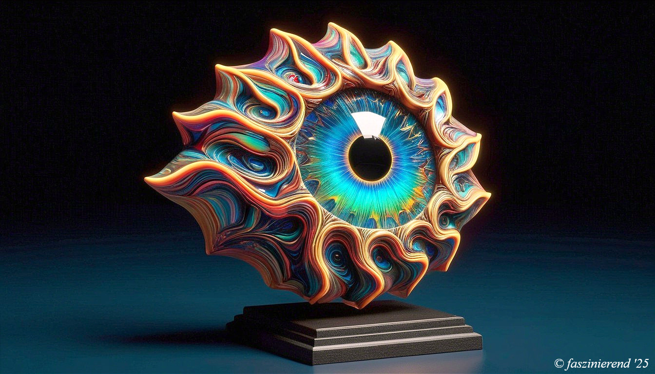 Colorful Seashell Sculpture with Swirling Patterns