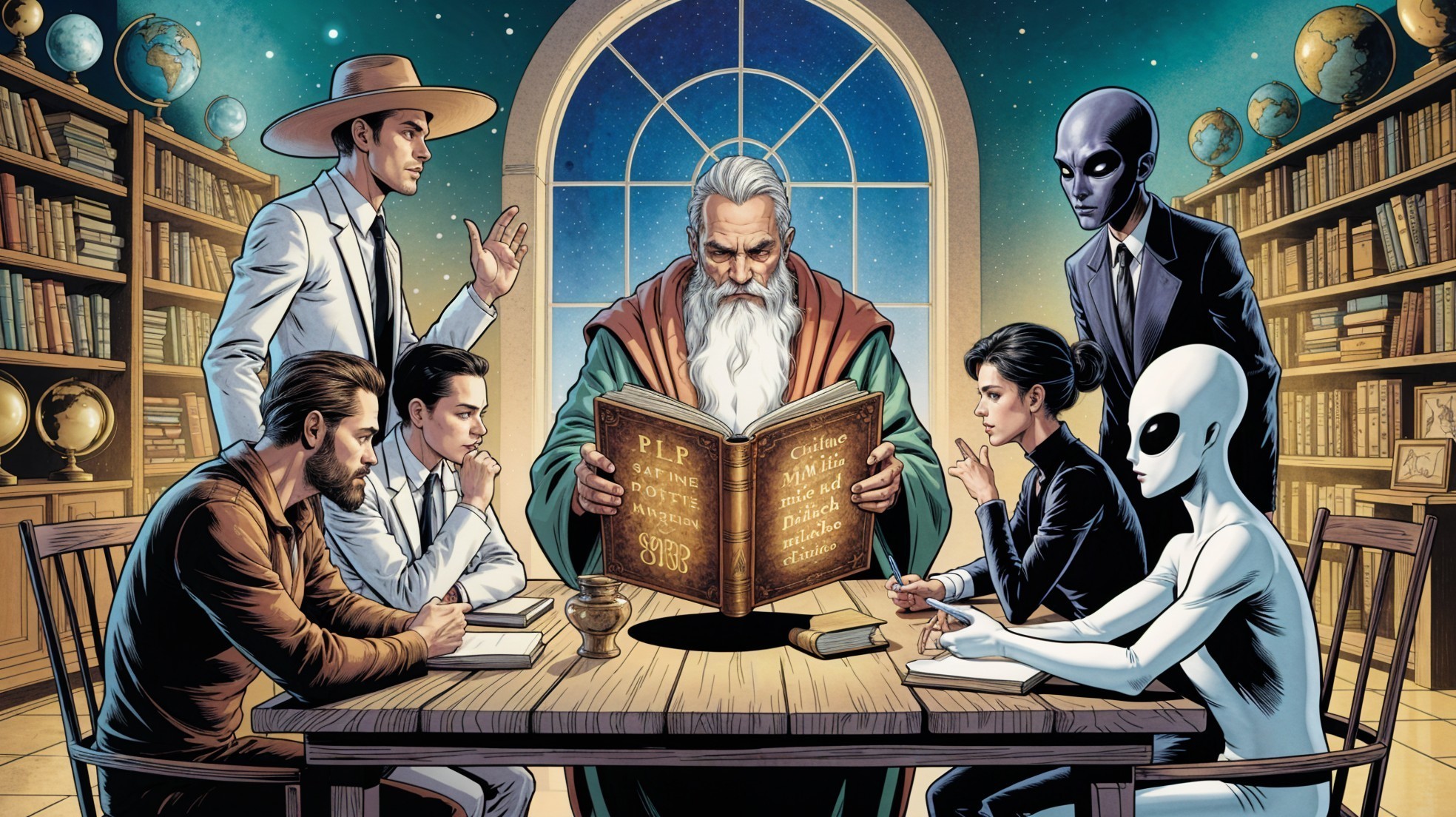 Gathering in a Library with Diverse Characters