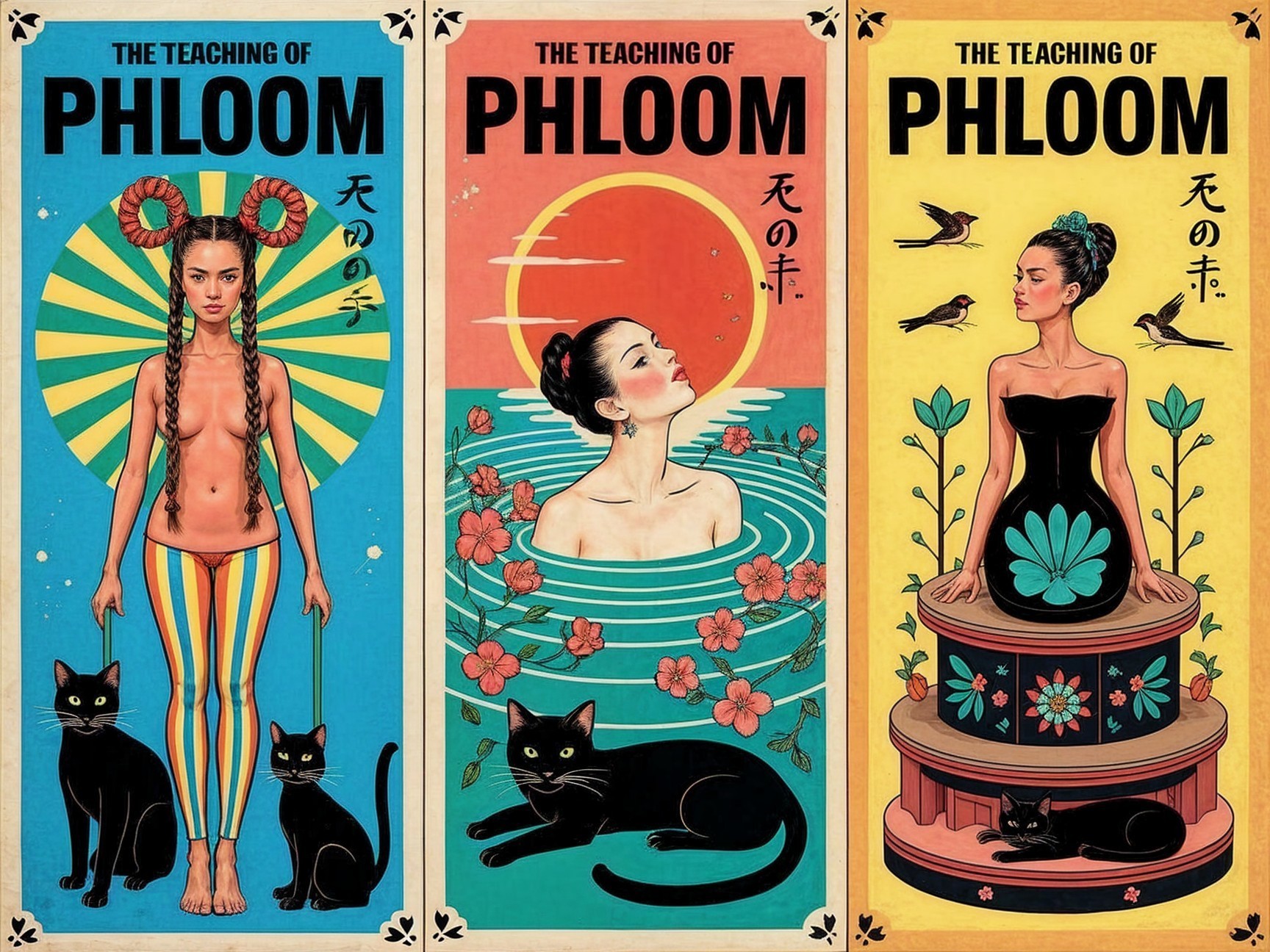 Three Panels of "The Teaching of Phloom" Art