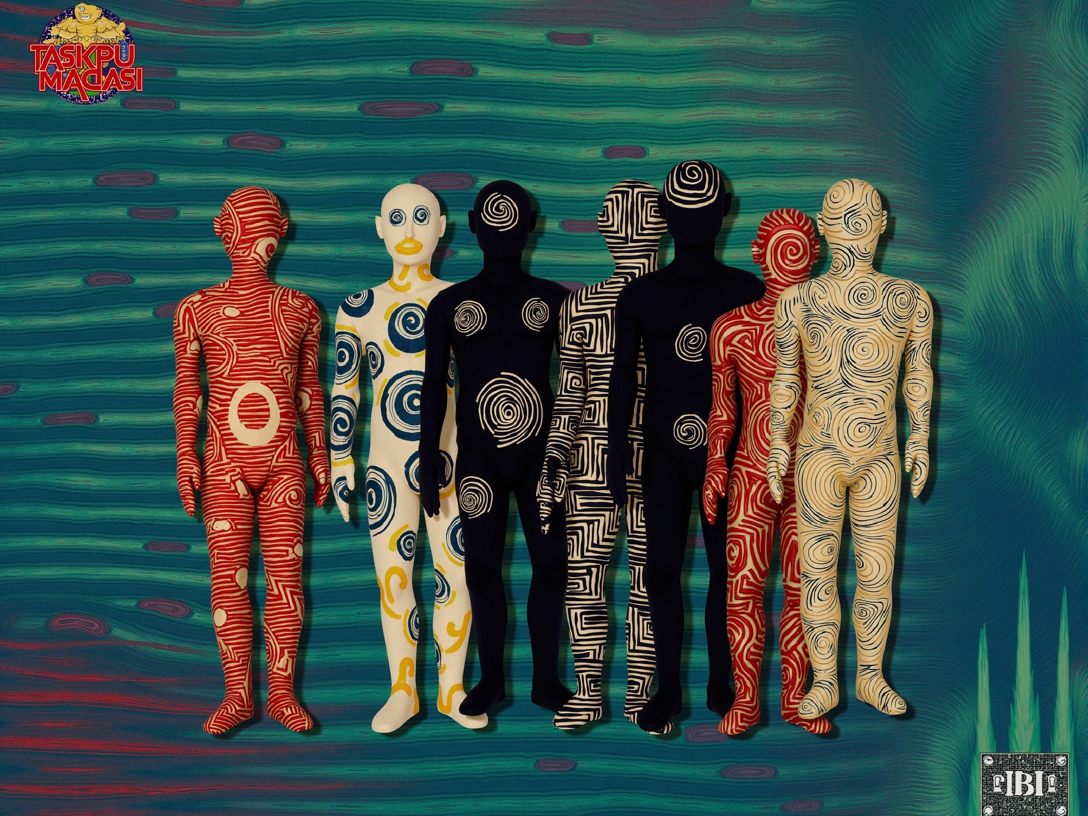 Stylized Mannequins in Colorful Abstract Environment