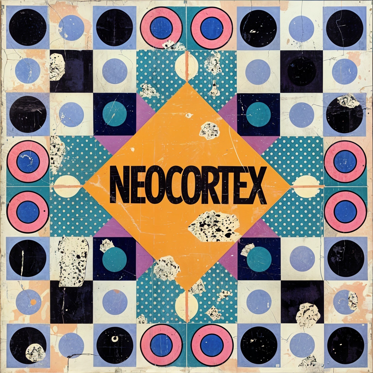 Vibrant Retro Design with Geometric Shapes and Colors