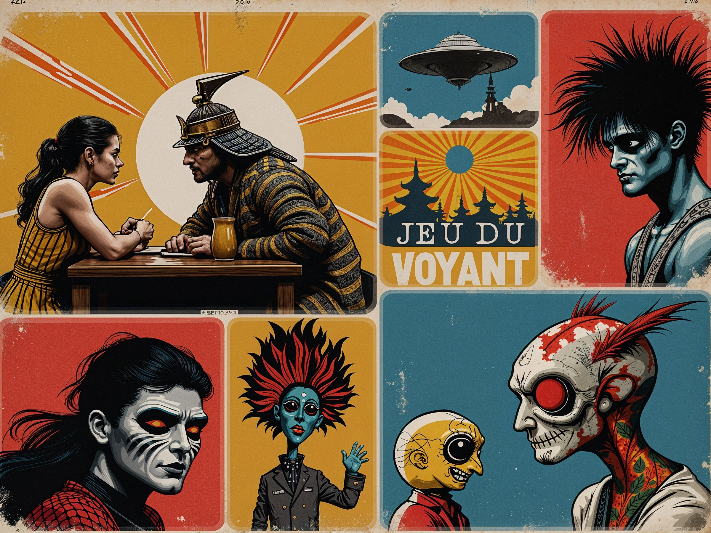 Vibrant Artistic Collage with Diverse Characters