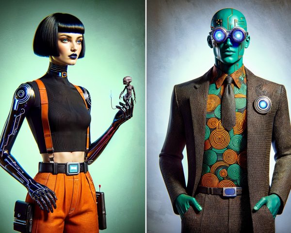 Futuristic Characters: Robot and Humanoid Figure Description