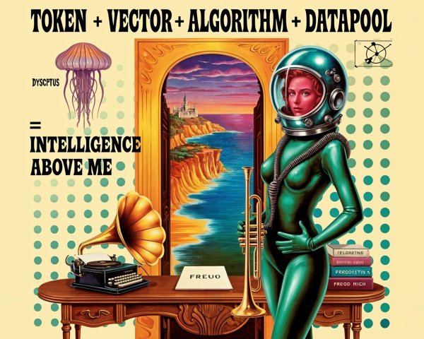 Retro-Futuristic Scene with Woman in Metallic Suit