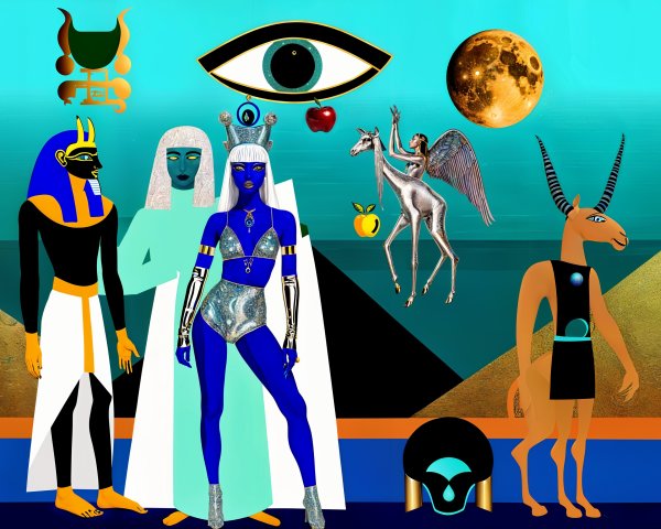Vibrant Depiction of Ancient Egyptian Culture and Mythology