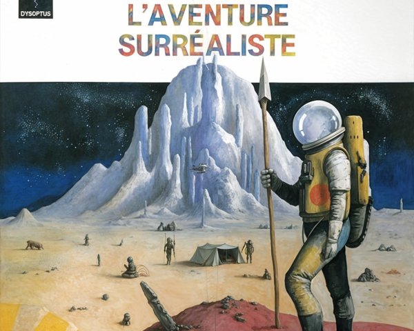 Surreal Sci-Fi Landscape with Astronaut and Mountain