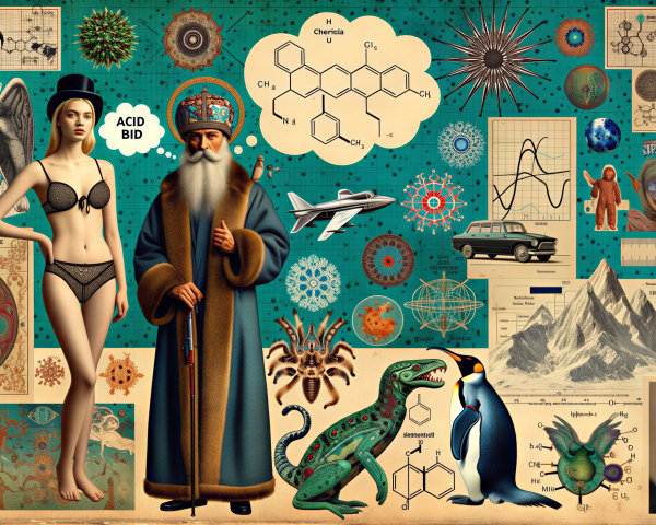 Eclectic Collage of Science, Art, and History Elements