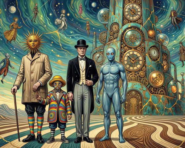 Surreal Digital Painting Inspired by Klimt's Style