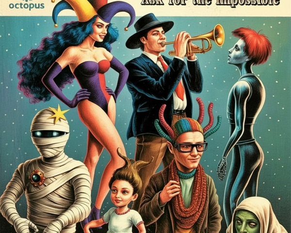 Whimsical Collage of Diverse Characters and Expressions