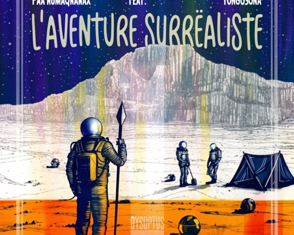 Surreal Landscape of Astronauts on Alien Terrain