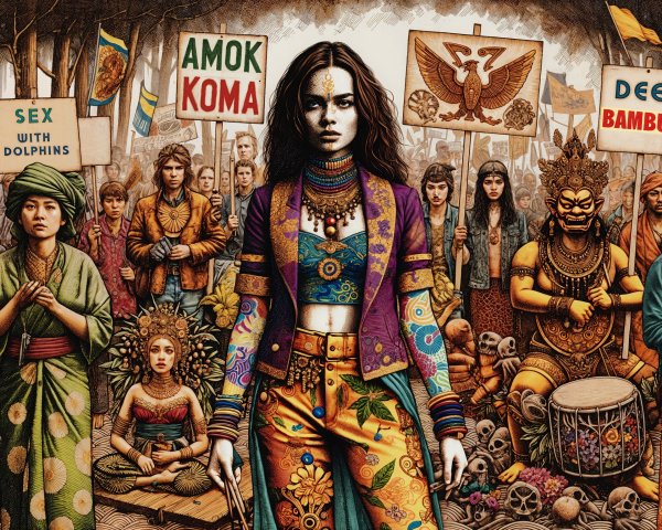 Diverse Crowd at Protest Featuring Distinct Attire