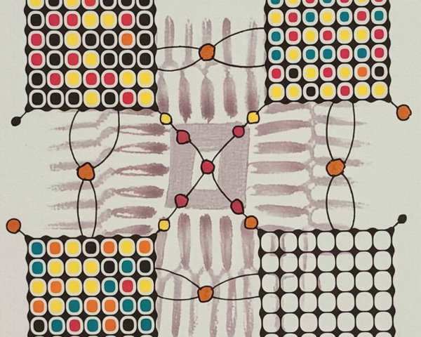 Vibrant Abstract Illustration of Four Rounded Squares