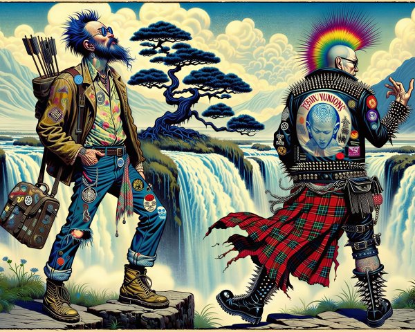 Hippie and Punk Characters by Waterfall Illustration