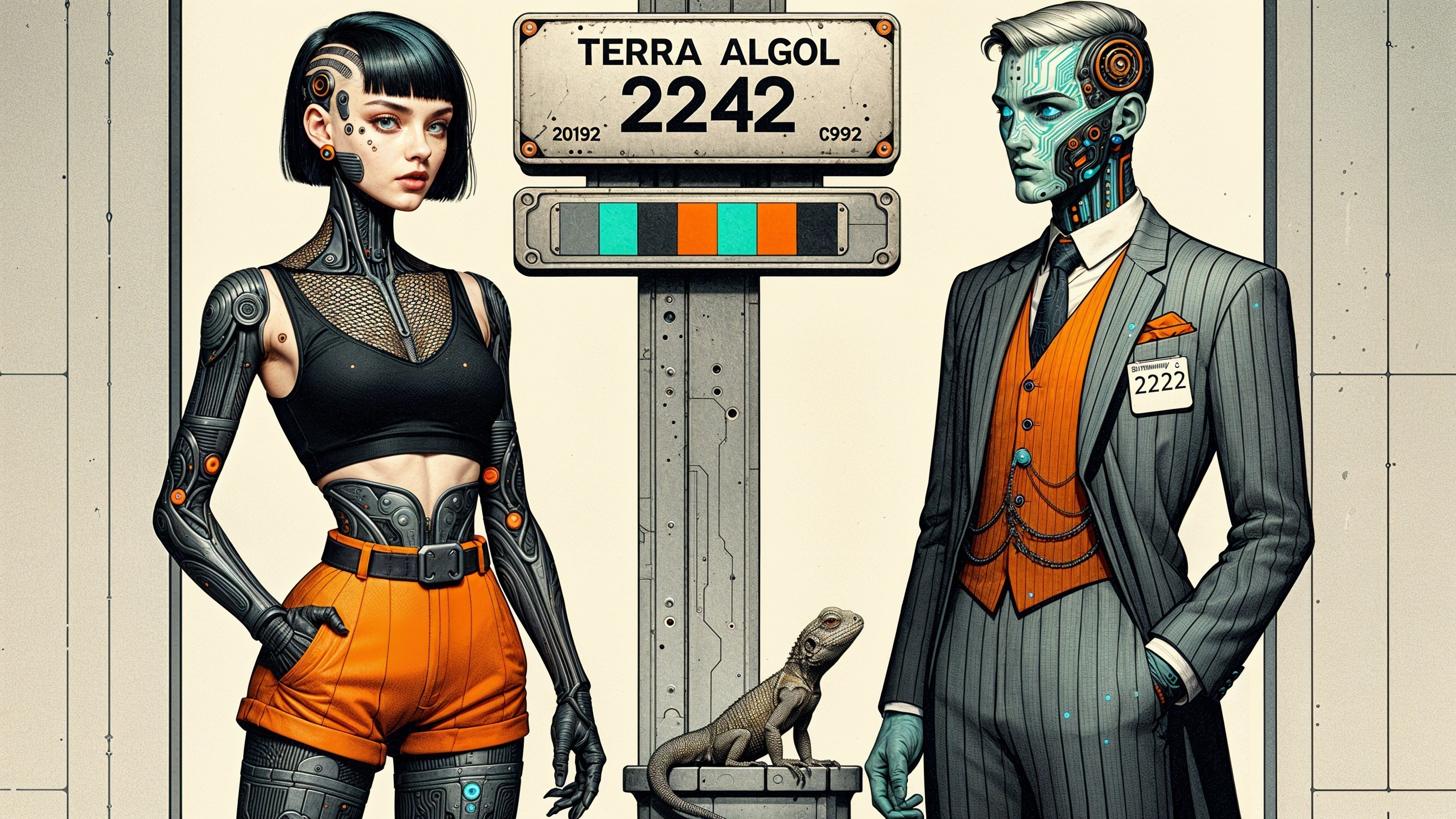 Futuristic Scene with Robotic Figures at TERRA ALGOL 2242