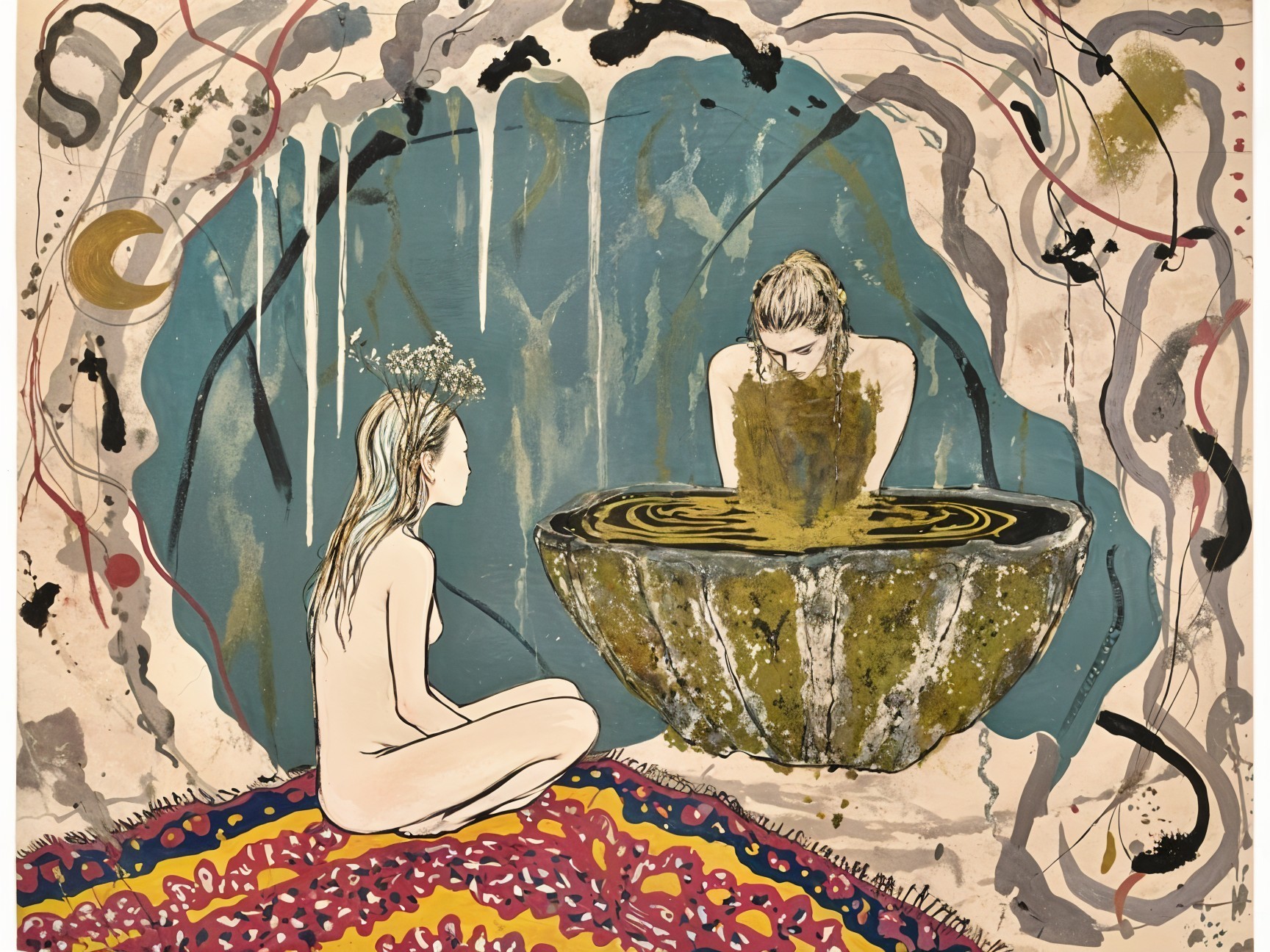 Two Figures in a Mystical Nature Setting