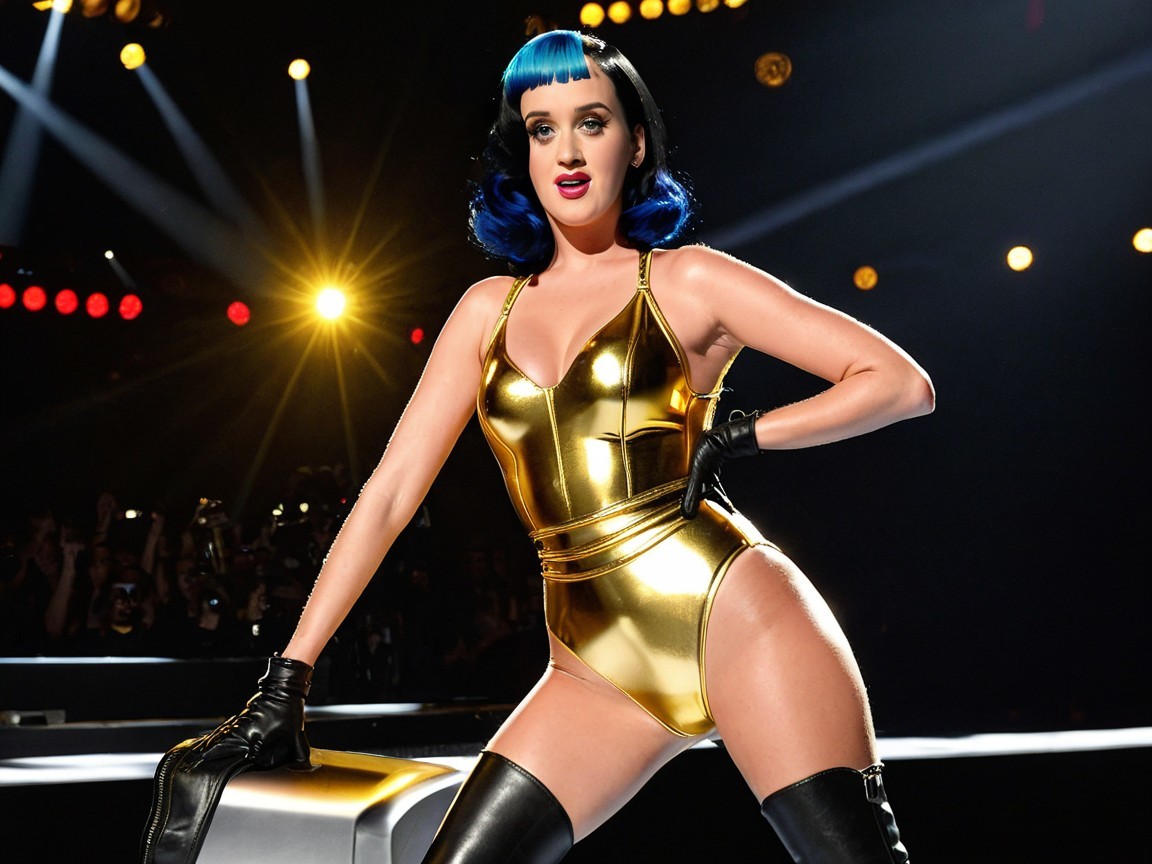 Metallic Gold Bodysuit Performer on Stage