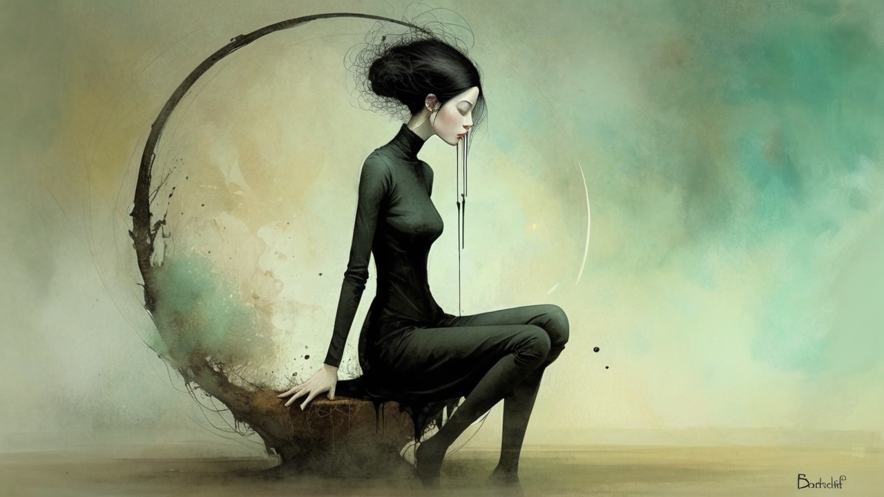 Ethereal Figure in Minimalist Dreamlike Setting