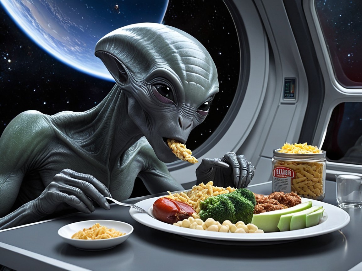 Alien Dining Experience in Spaceship with Planet View