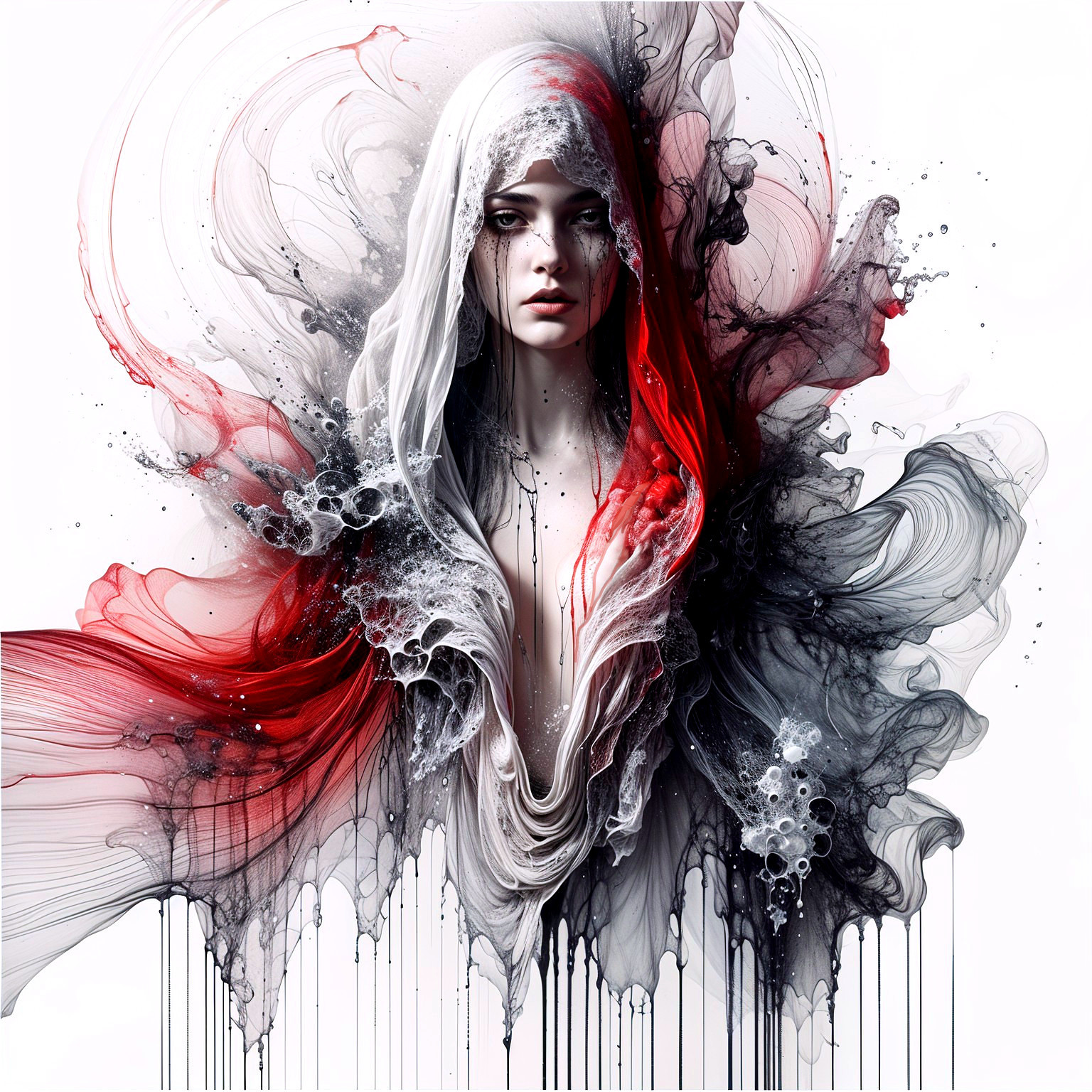 Abstract Female Figure with Flowing Patterns