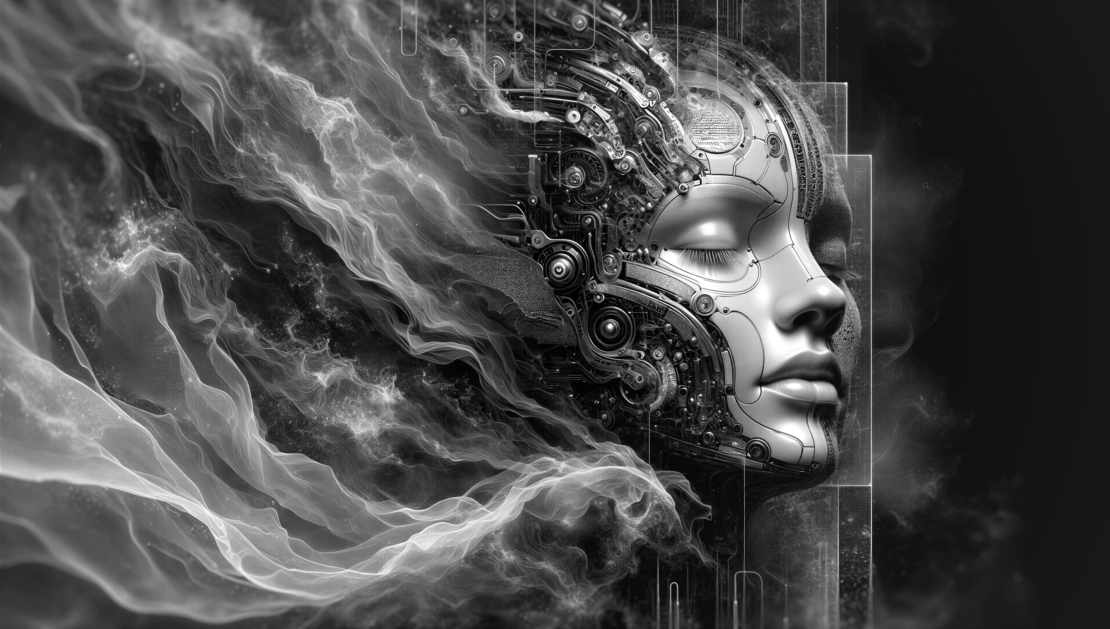 Futuristic Face Merging with Mechanical Elements