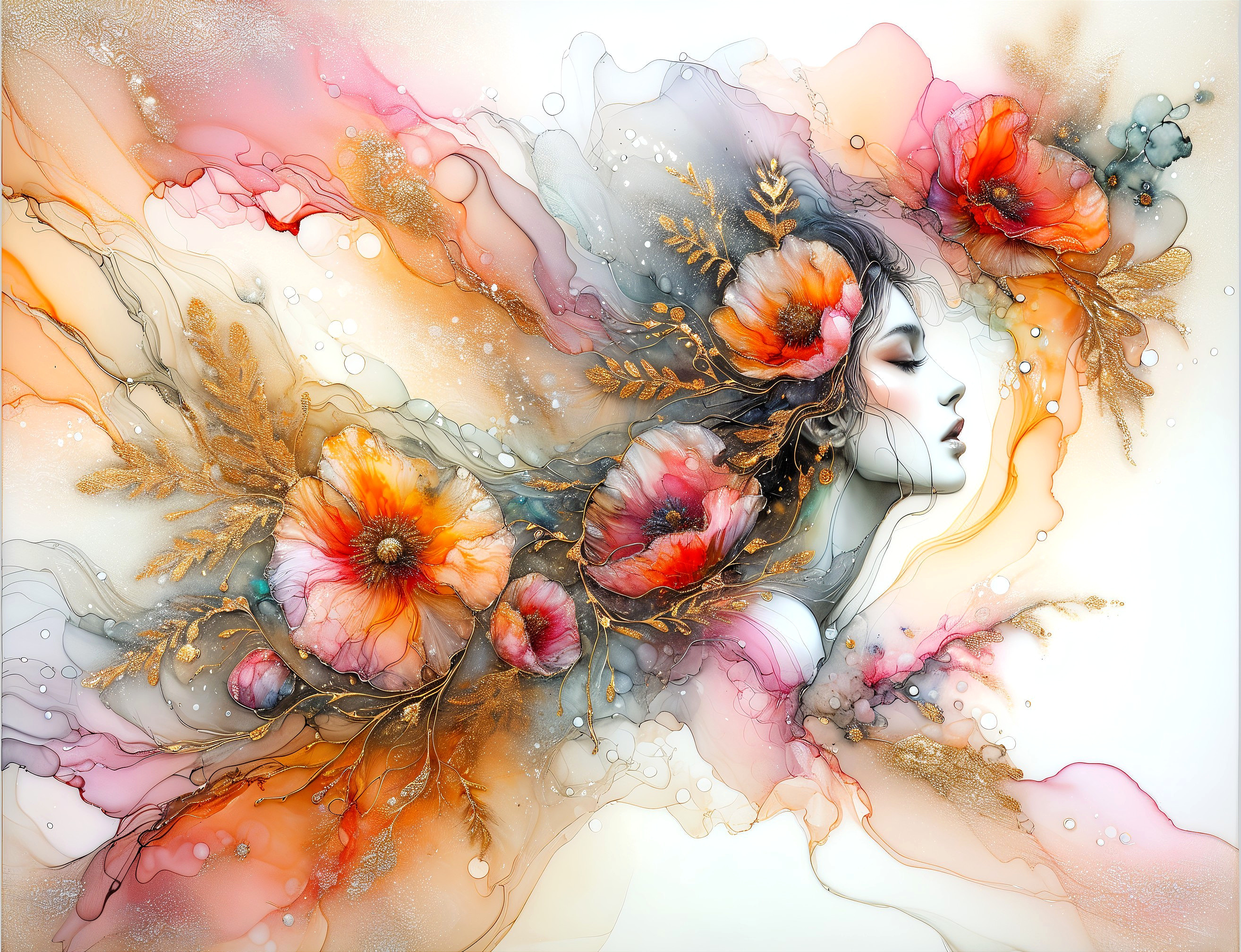 Surreal Portrait of a Woman with Vibrant Colors