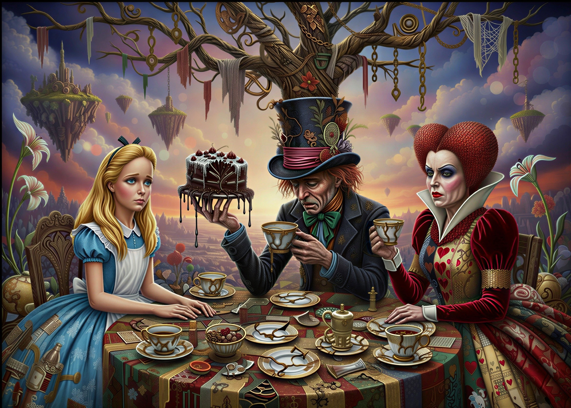 Fantasy Horror Tea Party with Alice and Characters